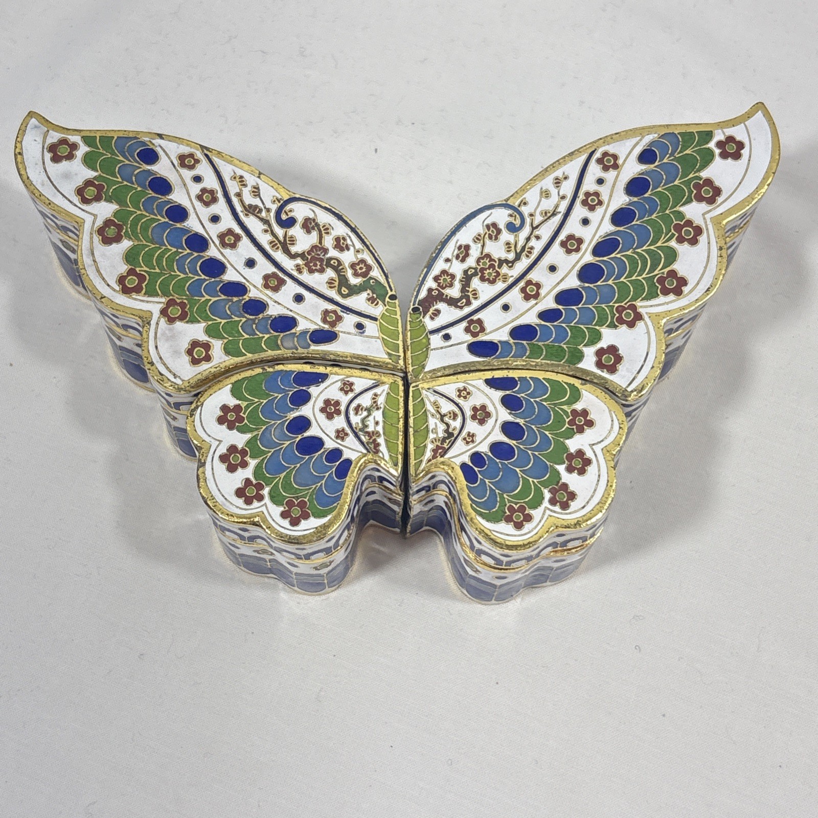 Vintage 4-Piece Cloisonné Butterfly Boxes Vintage 4-Piece Cloisonné Butterfly Boxes