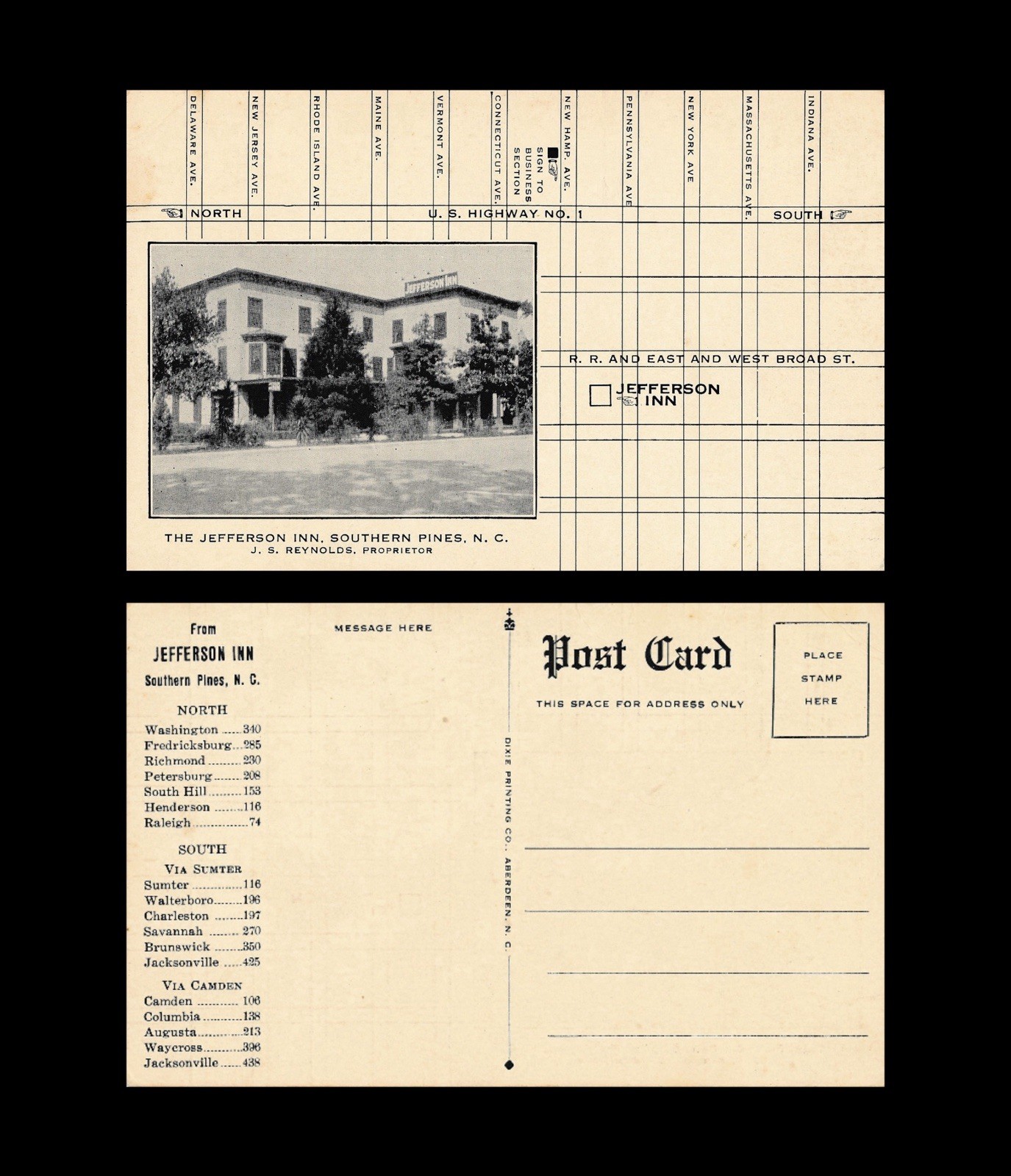Southern Pines North Carolina Pinehurst Vintage Golf Postcard