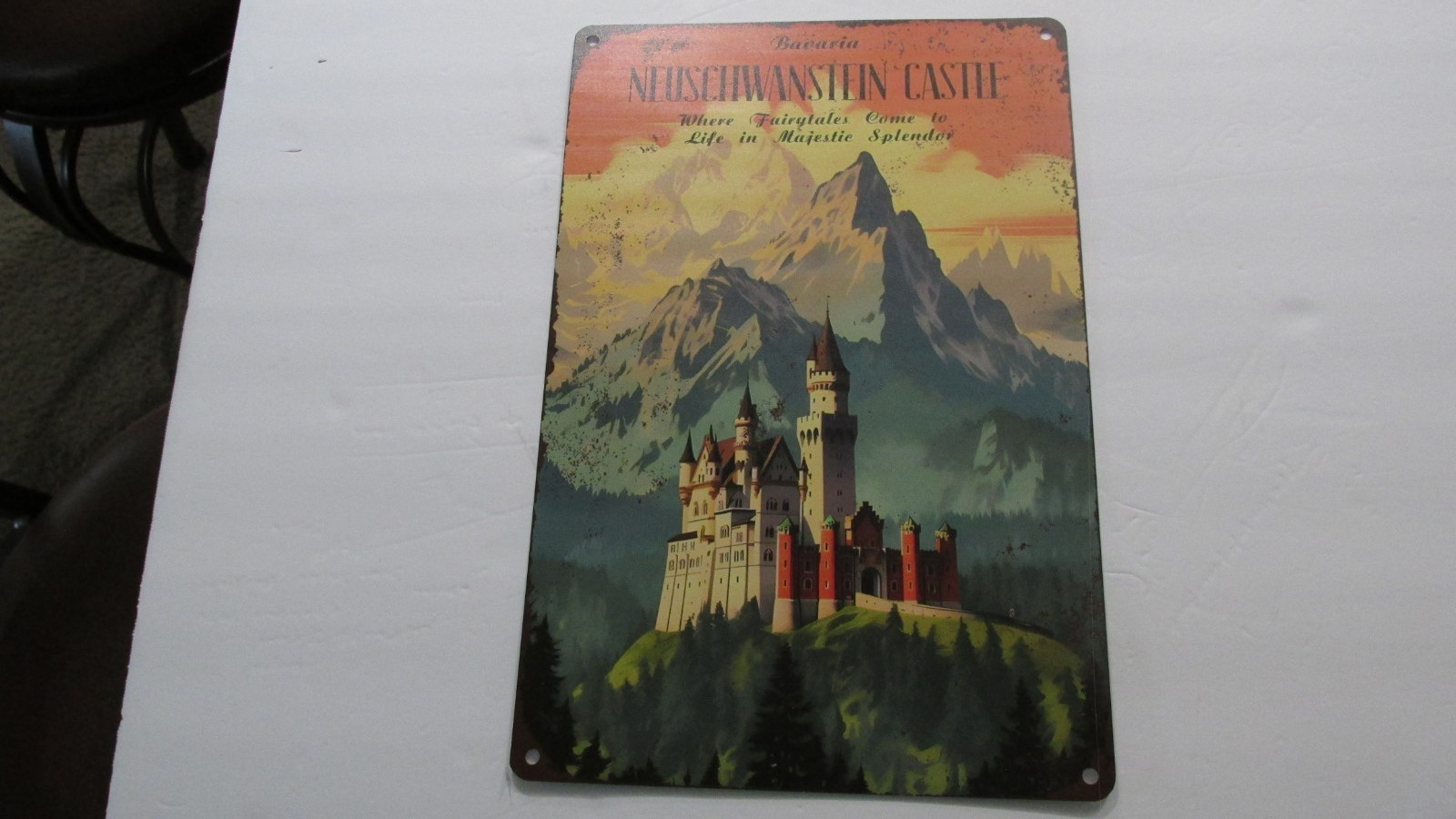 Neuschwanstein Castle Tin Wall Plaque Neuschwanstein Castle Tin Wall Plaque