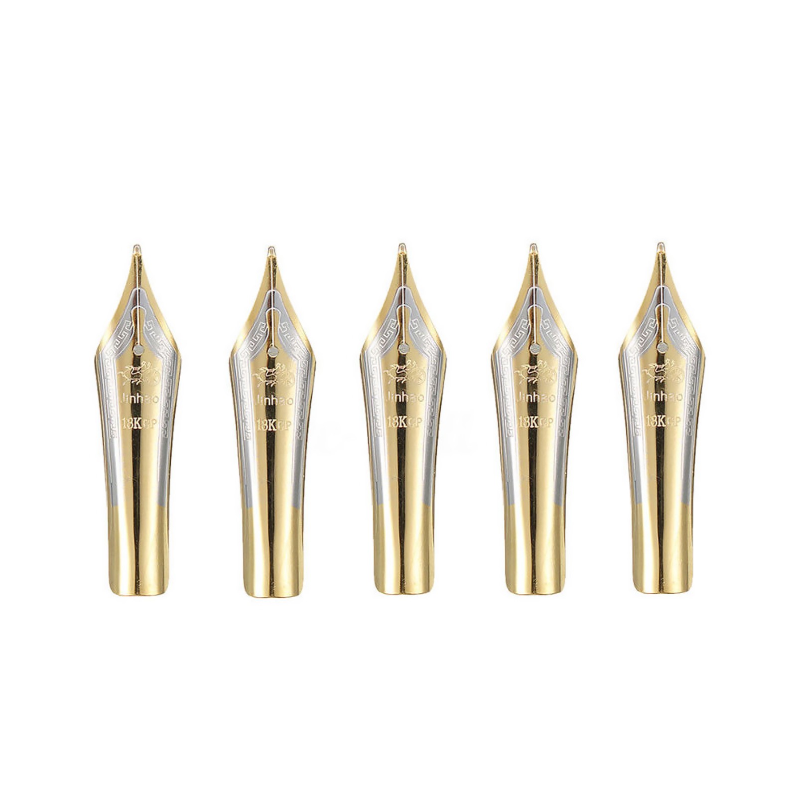 5pcs 35 x 6mm Replace Fountain Pen Nibs 0.5mm Medium Fine Nib Iridium Tip Gold c