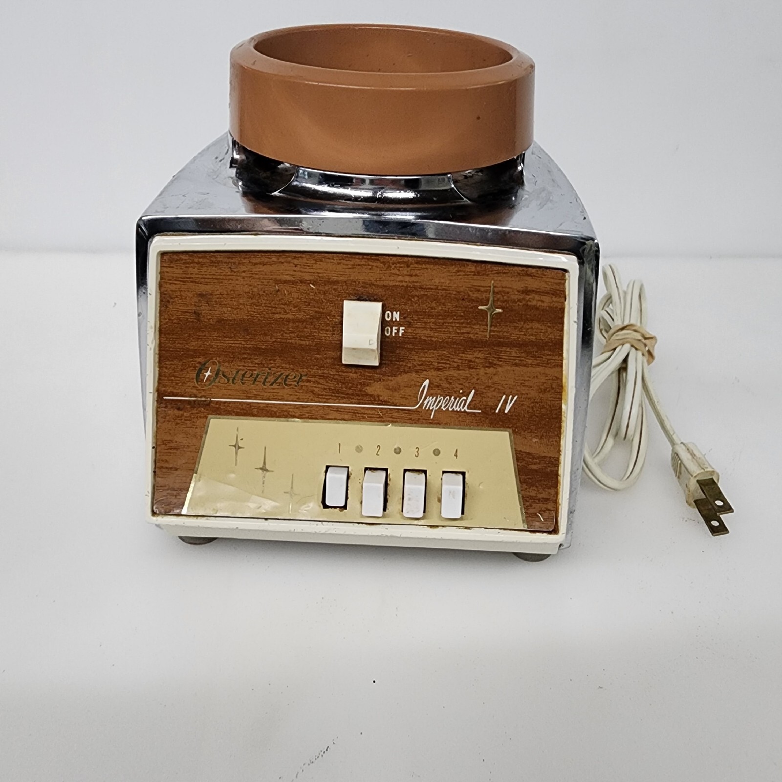 Vintage Osterizer Imperial IV Blender Base Chrome Model 478 Base Unit Only