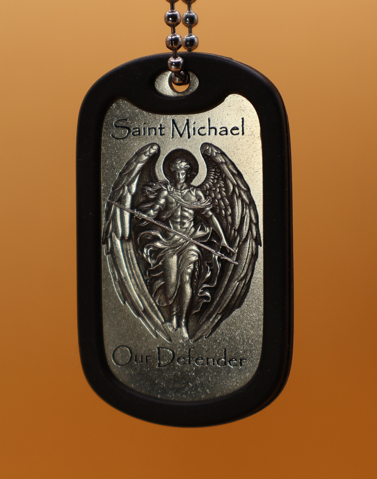St Michael Deep Engraved Third Dogtag in English