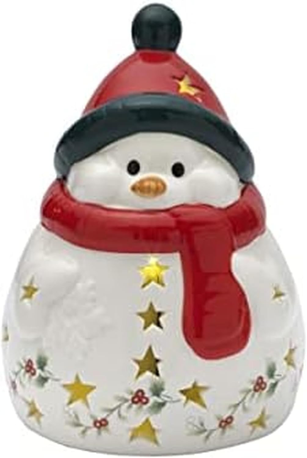 LED Snowman Figurine, Red Scarf, 6.75\ LED Snowman Figurine, Red Scarf, 6.75\