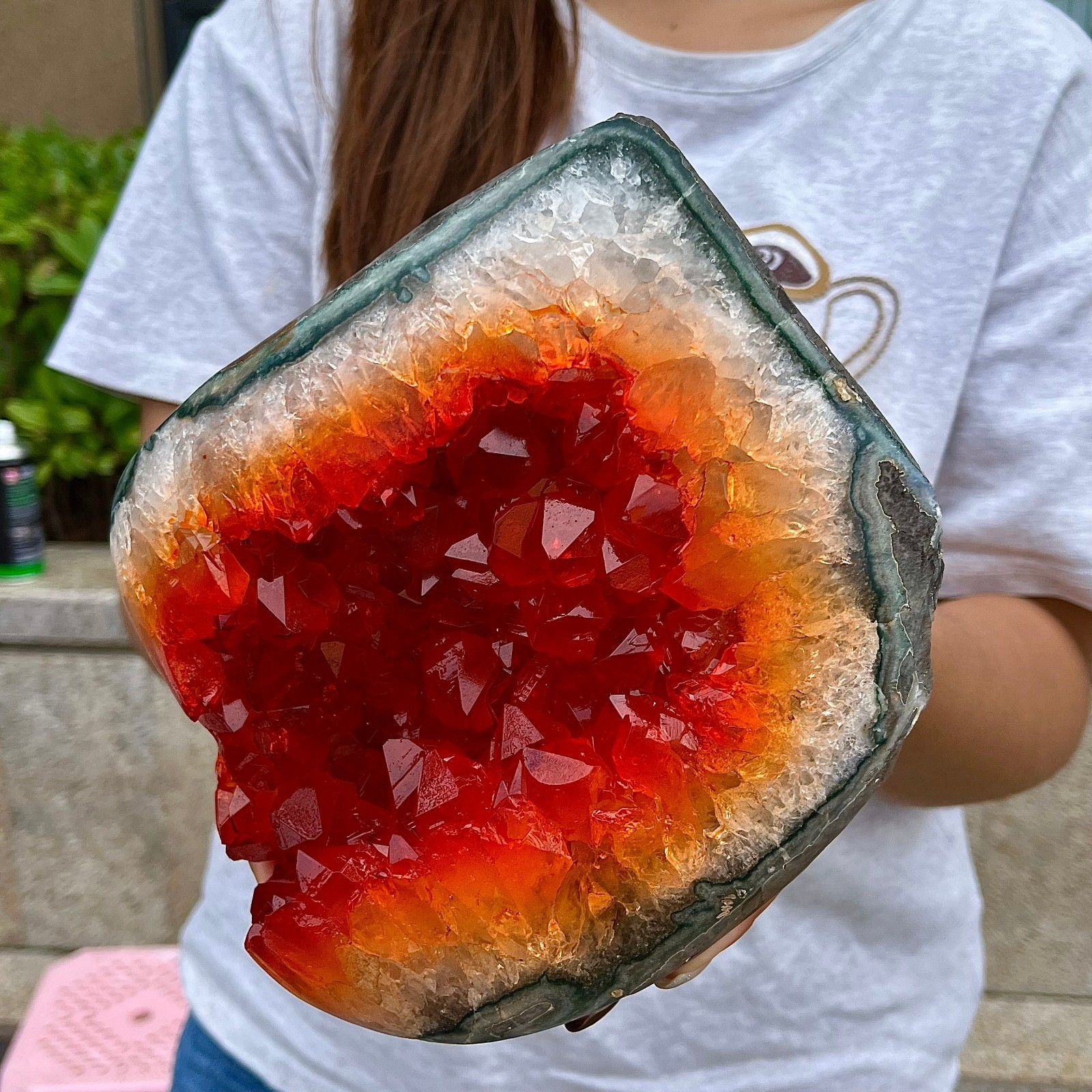 7.38LB  Natural citrine cave quartz cluster crystal sample