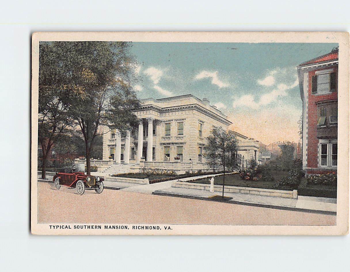 Postcard Typical Southern Mansion Richmond Virginia USA
