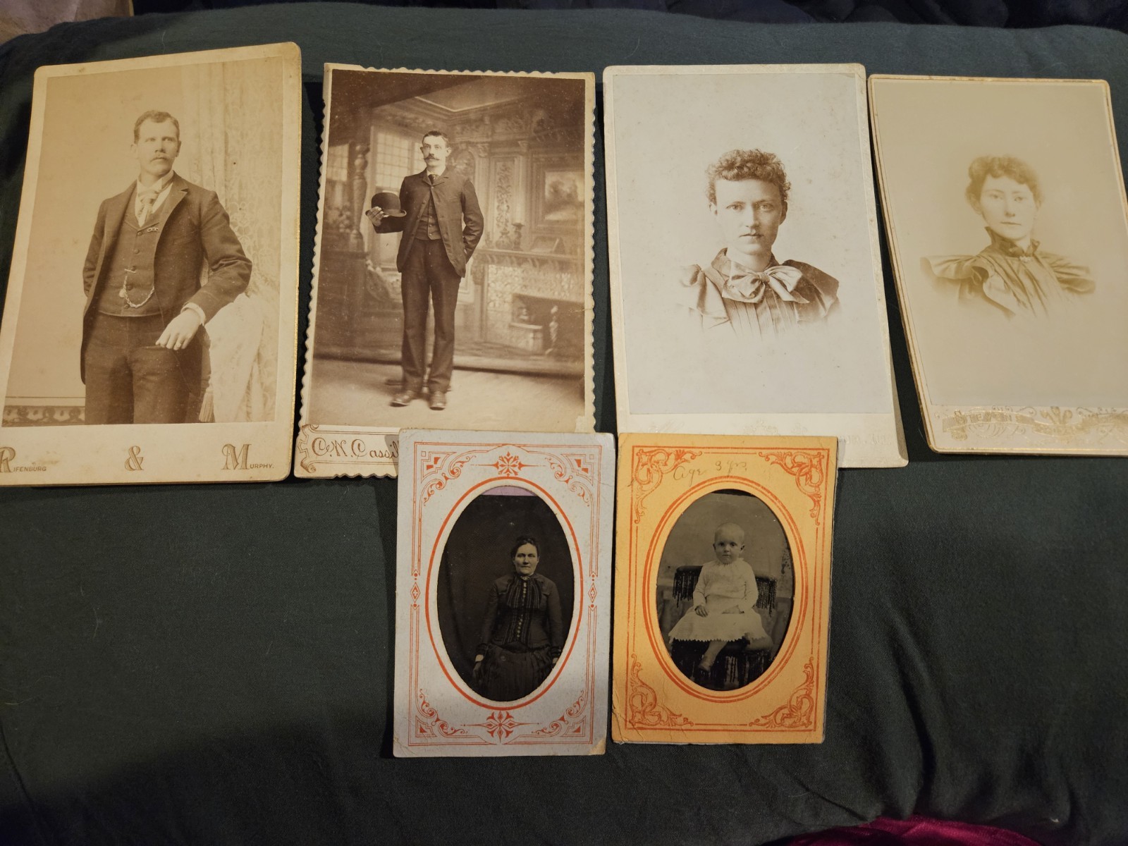 CABINET CARD Photo Lot Antique 6 Photos men women and child. great lot CABINET CARD Photo Lot Antique 6 Photos men women and child. great lot