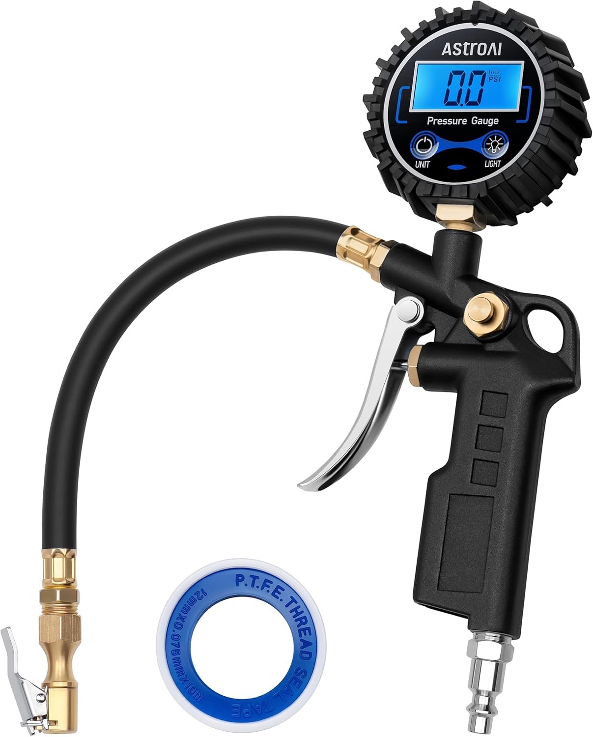 Tire Pressure Gauge Digital Inflator 3-250 PSI Heavy Duty Schrader Valve 1 Pack