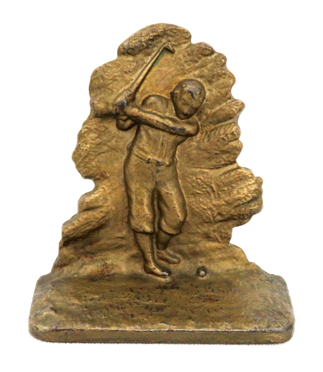 1920\'s Cast Metal Golfer Bookend ~ A C W Co.