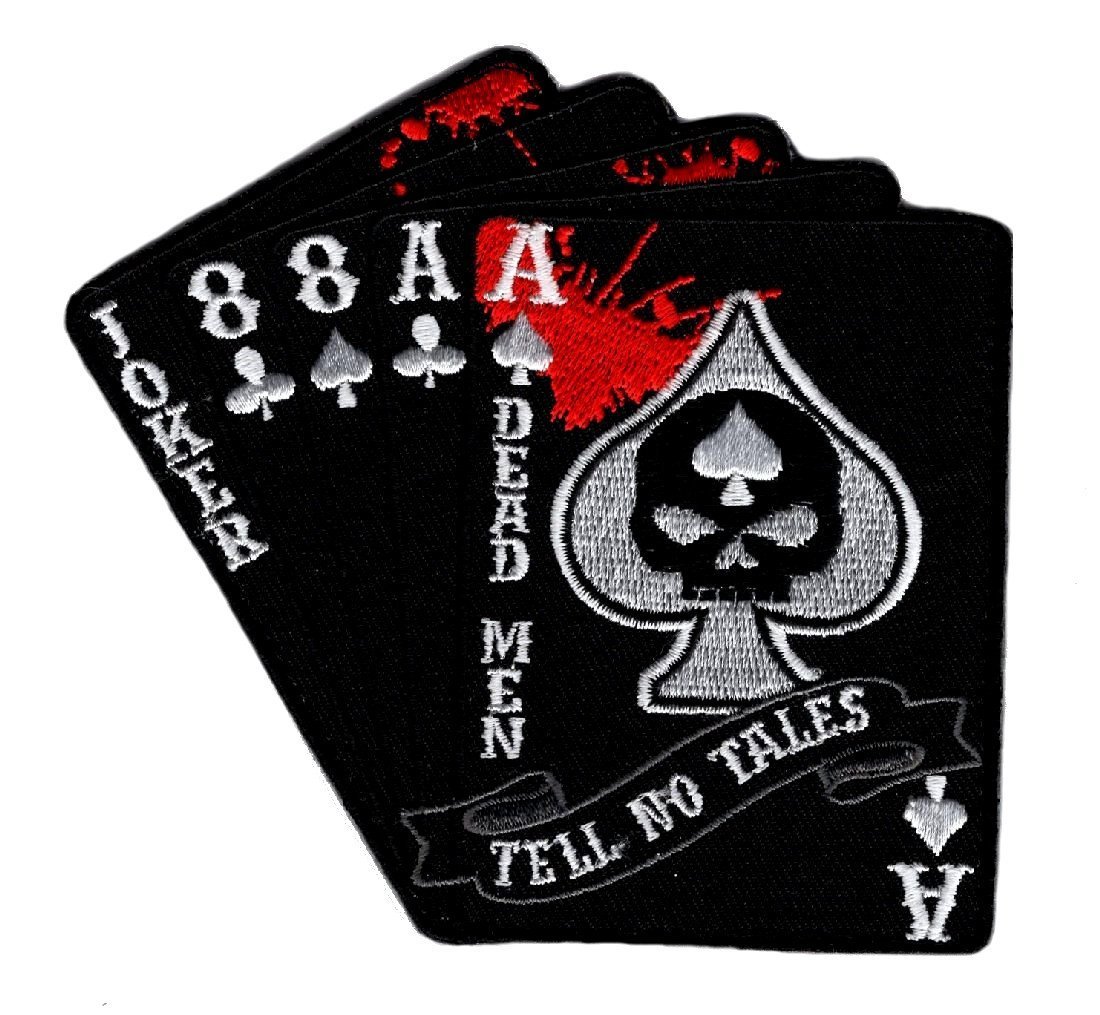 Dead Man's Hand Aces Full of 8's Spade Dead Men Tell Iron On Patch (DP-5) Dead Man's Hand Aces Full of 8's Spade Dead Men Tell Iron On Patch (DP-5)