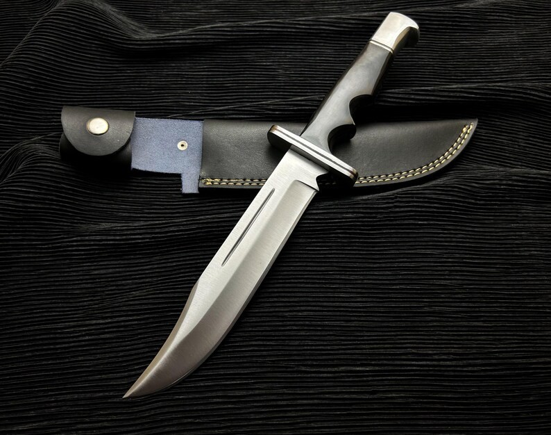 Scream 4 Knife Replica - Buck 120 Ghost Face Knife With Bull Horn & Sheath