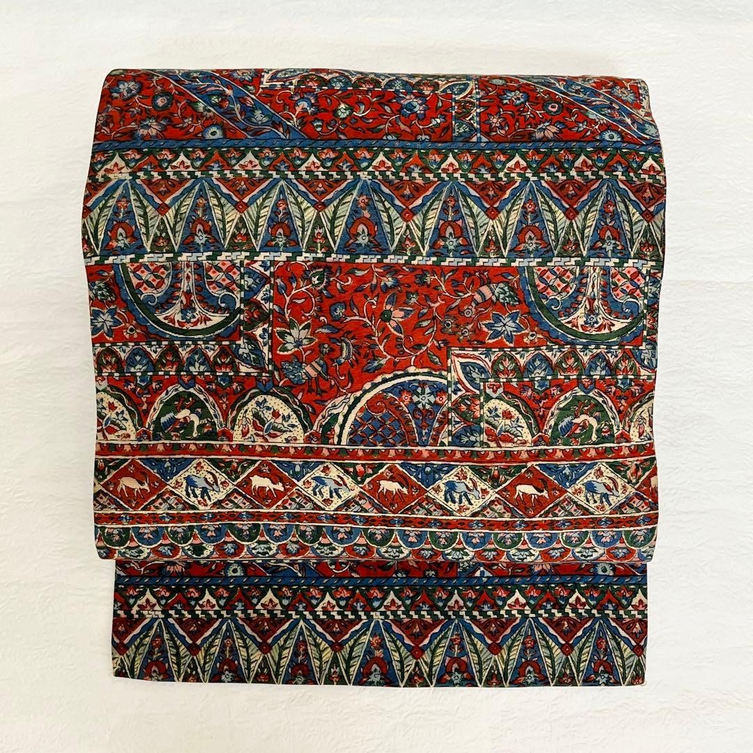 Vintage Nagoya Obi Kimono Belt Silk Oriental Exquisite 9-inch Calico