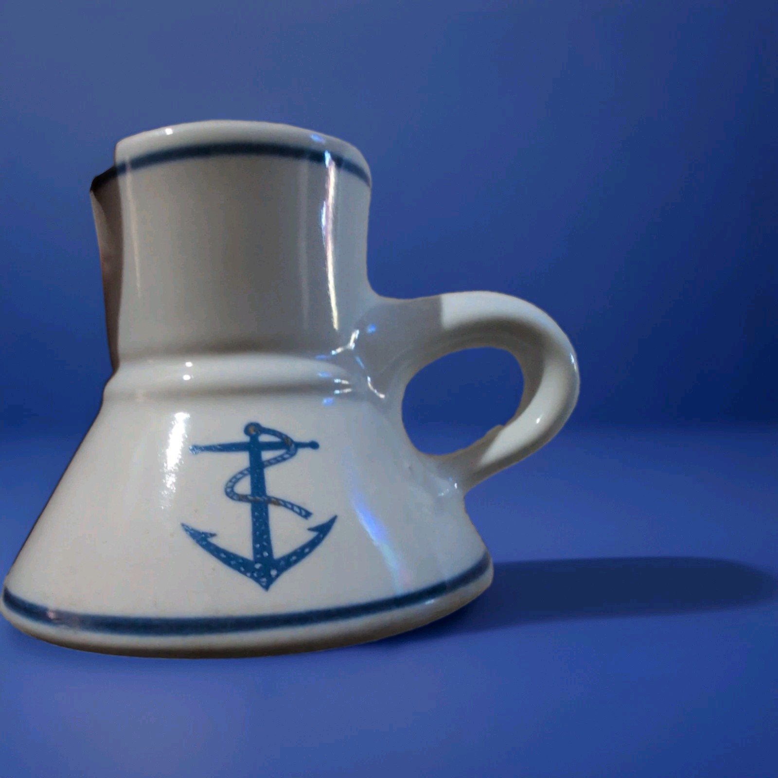 Vintage Feltman Langer? Nautical Anchor Mug Ocean Sea Captain “no Spill”