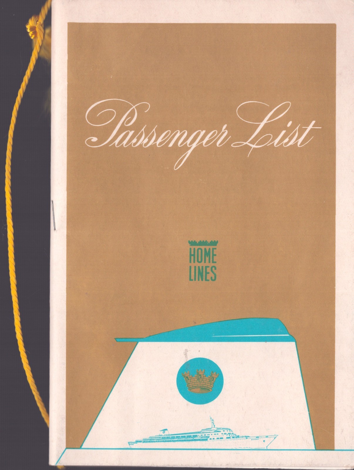 Home Lines SS Oceanic Passenger List Vintage 1960s Nassau Bahamas Cruise Book