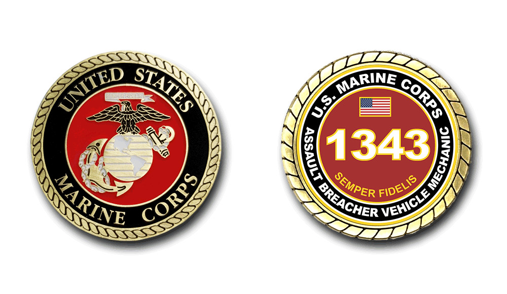 1343 Assault Breacher Vehicle Mechanic US Marine Corps MOS Coin 1343 Assault Breacher Vehicle Mechanic US Marine Corps MOS Coin