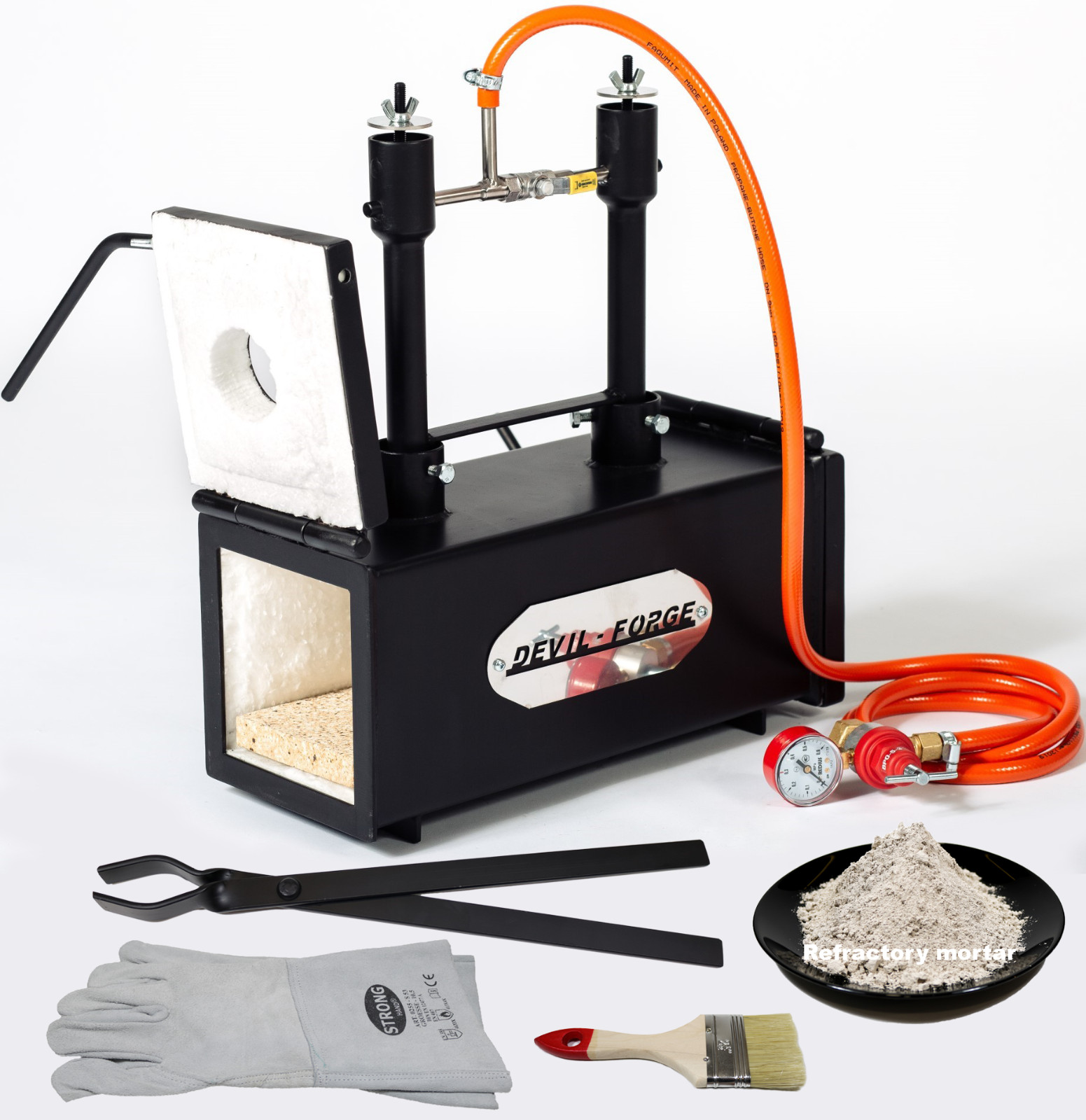 DFPROF2+2D GAS PROPANE FORGE Furnace Burner Knife Making Blacksmith Farrier