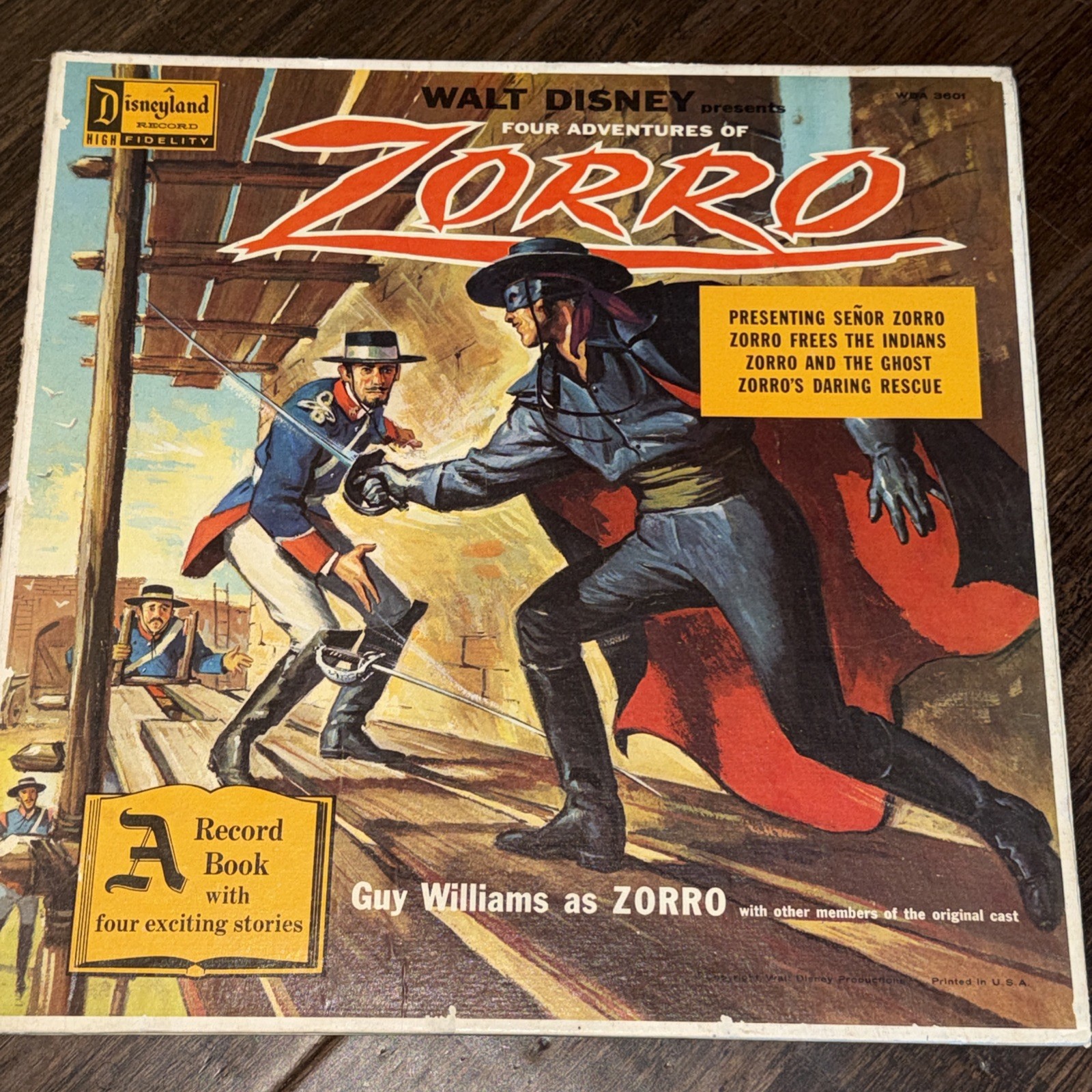 1958 Walt Disney Presents: Four Adventures of Zorro Disneyland Record & Book