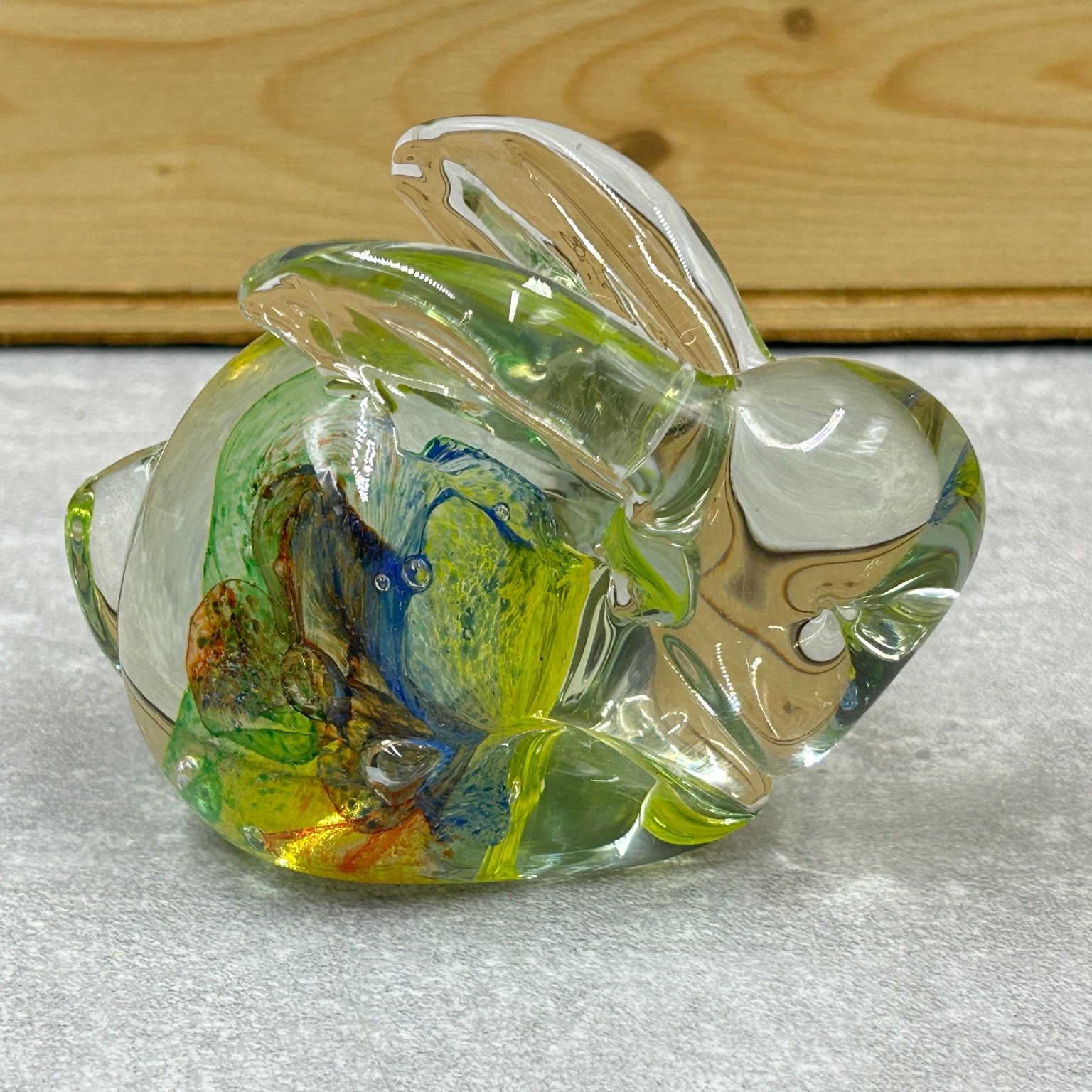 Glass Bunny Paperweight Multicolor Abstract Art 3 Inch Collectible Art Rabbit Glass Bunny Paperweight Multicolor Abstract Art 3 Inch Collectible Art Rabbit