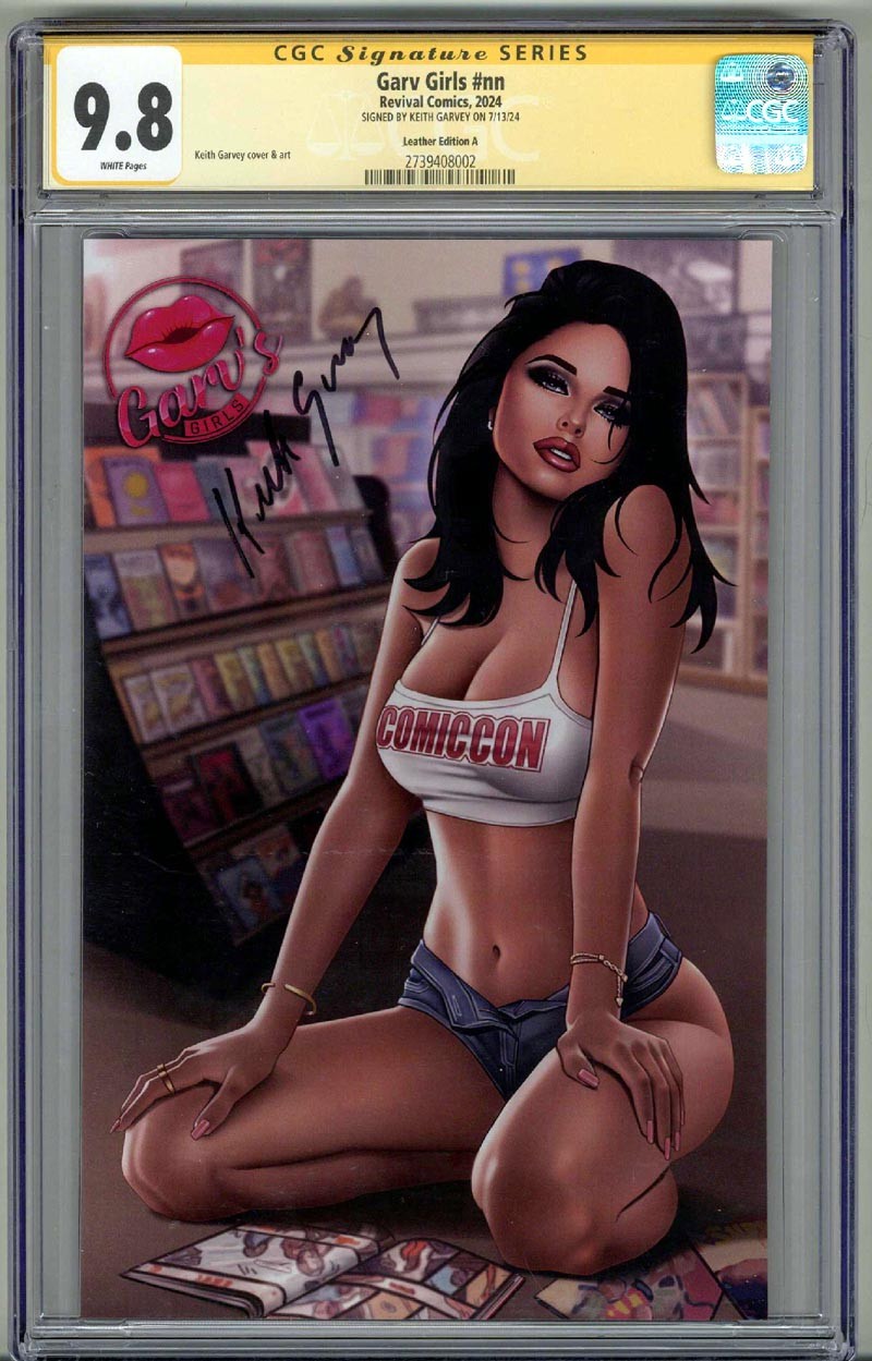 GARV GIRLS CGC 9.8 SS SIGNED KEITH GARVEY LEATHER EDITON A COMIC CON POP 3 RARE