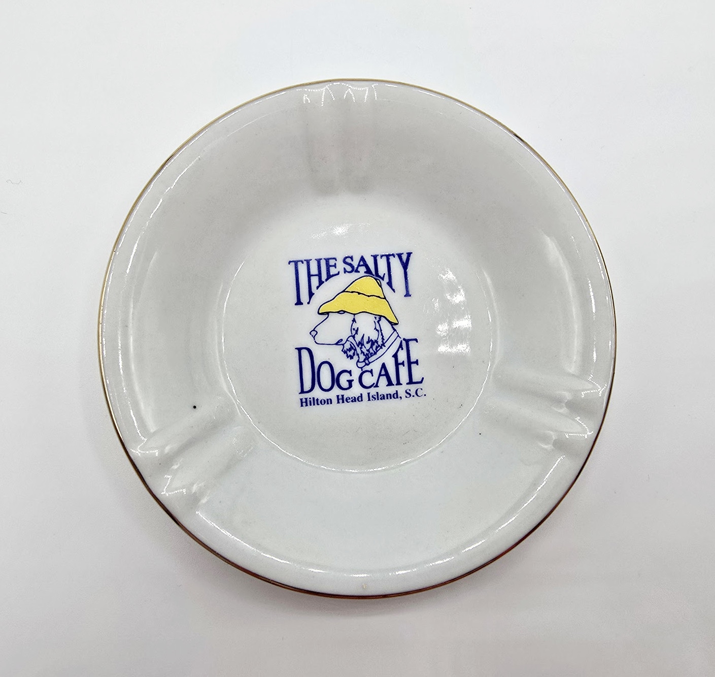 VINTAGE The Salty Dog Cafe Ceramic Trinket Dish Bowl Hilton Head Island SC