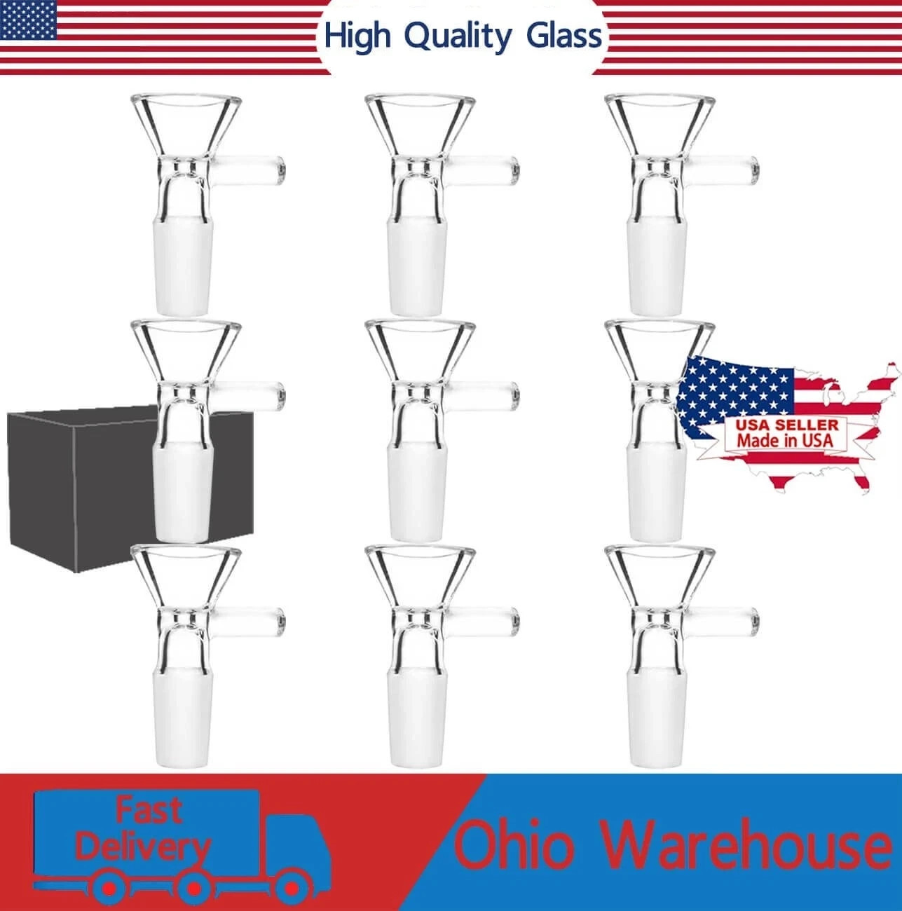 (10 PACK)14MM Male Glass Bowl Replacement Head for Water Tobacco Pipe Bong. (10 PACK)14MM Male Glass Bowl Replacement Head for Water Tobacco Pipe Bong.