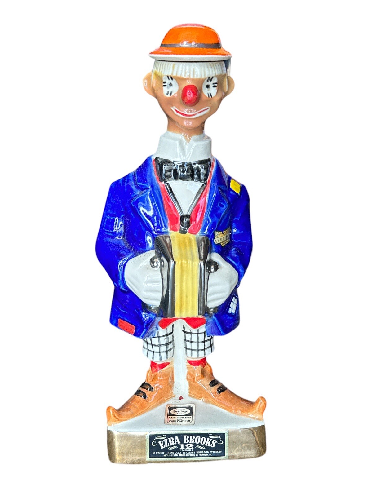 Vintage 1971 Ezra Brooks Heritage China Clown Decanter. ***NO Contents-Empty)***
