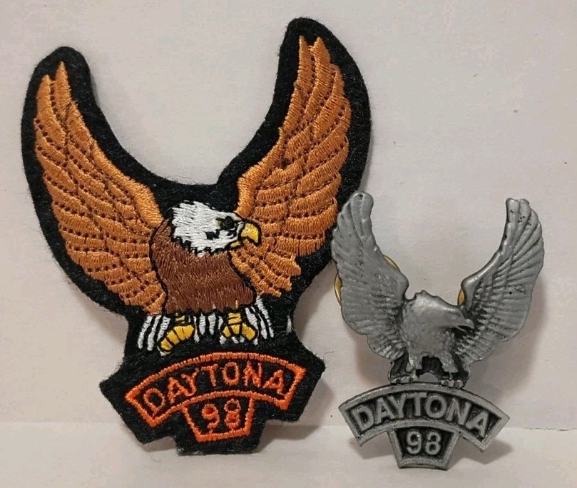 Vintage 1998 Daytona Bike Week Patch & Pin Lot 