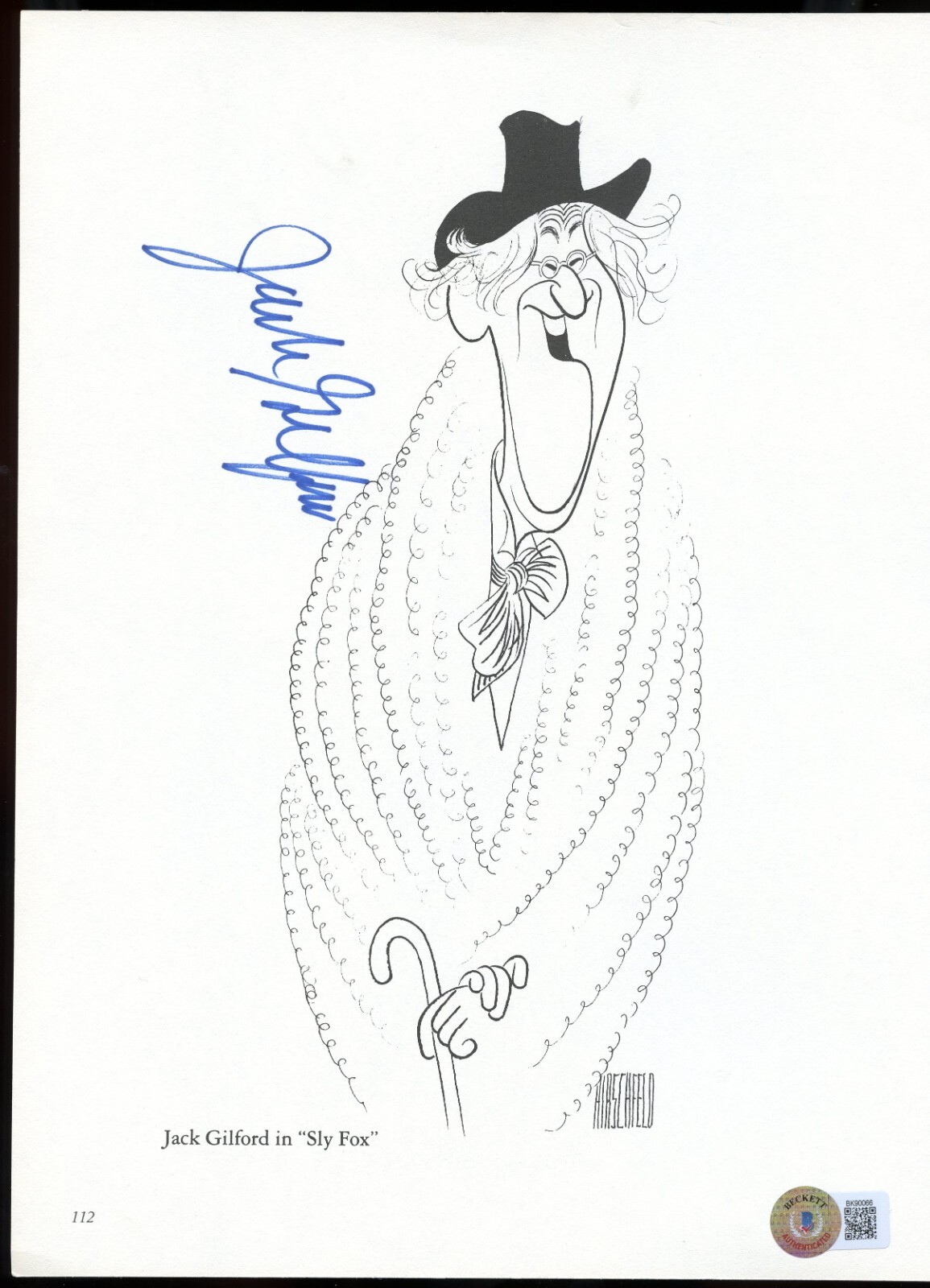 Jack Gilford signed autograph auto 8x11 cut Actor in Sly Fox BAS Stickered Jack Gilford signed autograph auto 8x11 cut Actor in Sly Fox BAS Stickered