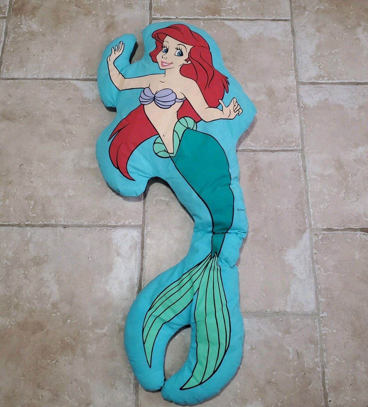 Large Vintage Disney Little Mermaid Ariel Pillow Throw Decor Large Vintage Disney Little Mermaid Ariel Pillow Throw Decor