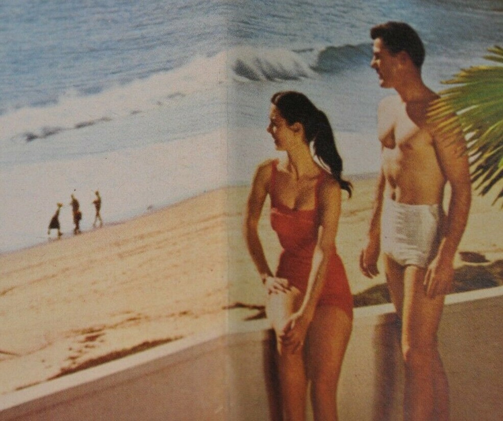 1960 Official All-Year Club Sight-Seeing Map Southern California Hollywood 