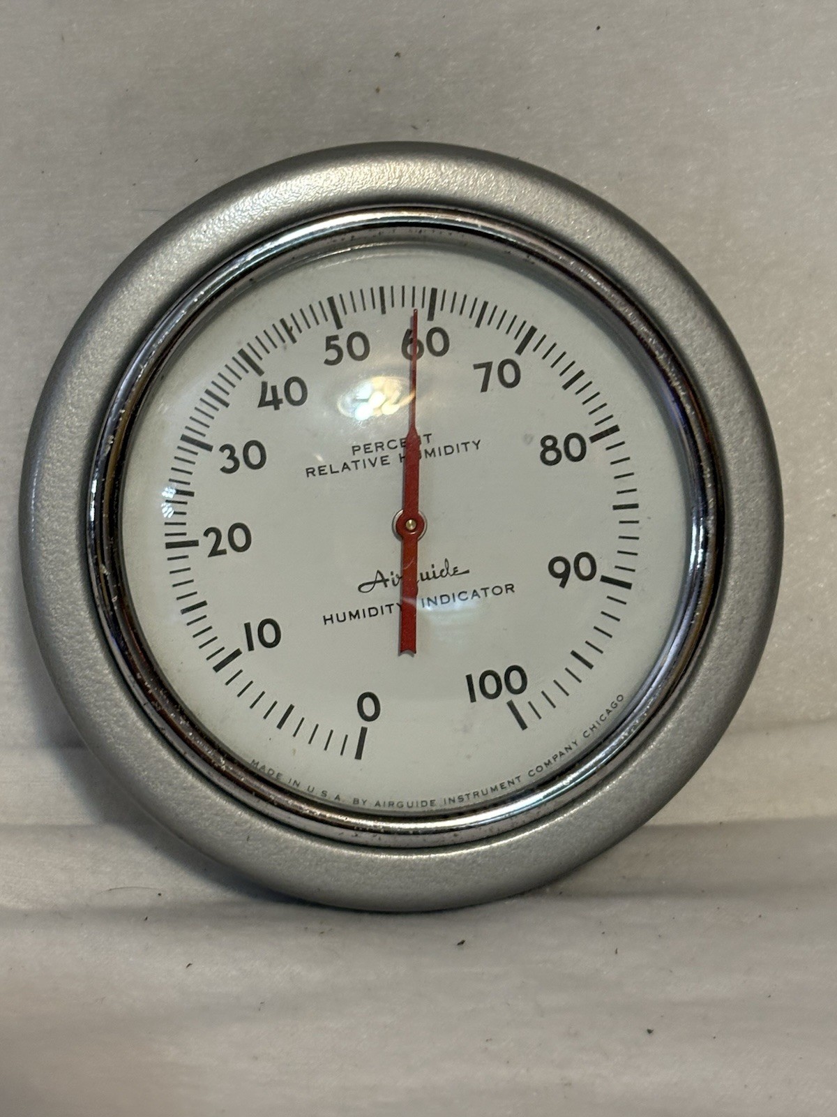 Vintage 1950s Airguide Model 605 Analog Dial Humidity Indicator Hygrometer USA
