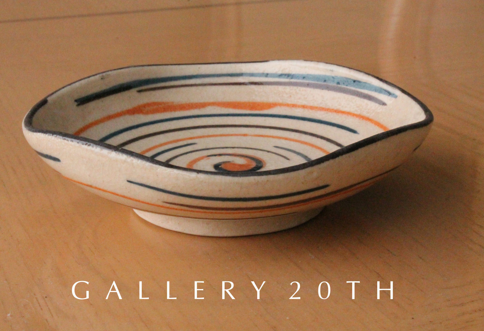 WOW MID CENTURY ABSTRACT POTTERY DISH VTG 50S 60S ORIG ART GAMBONI BOWL MODERN