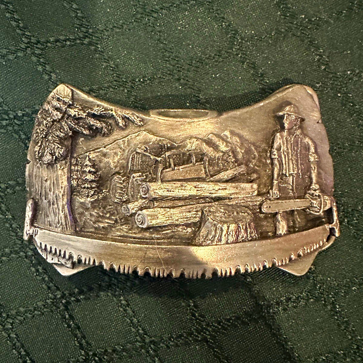 1981 Siskiyou Leather and Buckle Co. Bergamot Brass Works Logger Belt Buckle