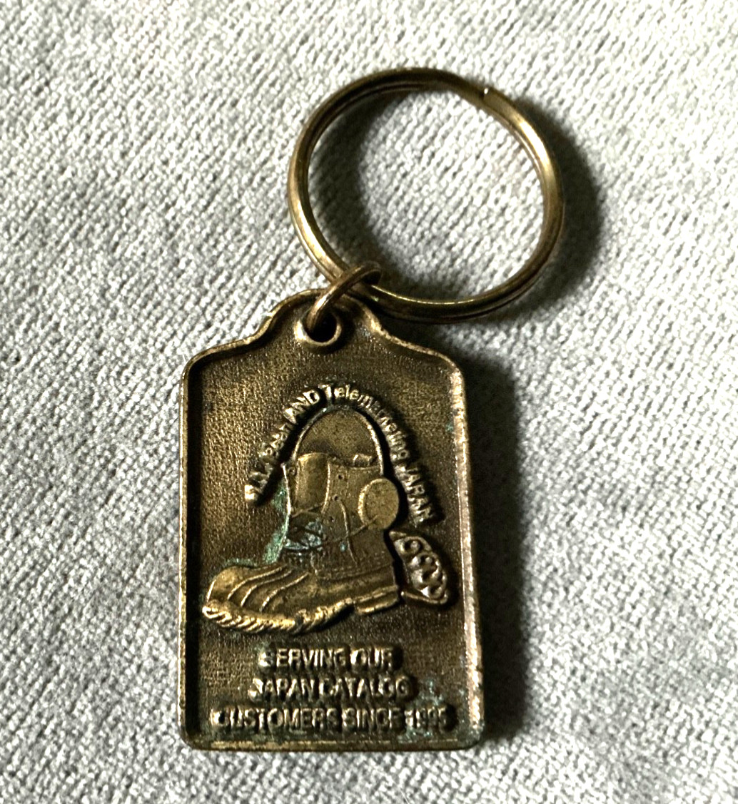 Vtg LL Bean Japan Catalog Brass Boot Keychain Serving Since 1993 Rare 90s