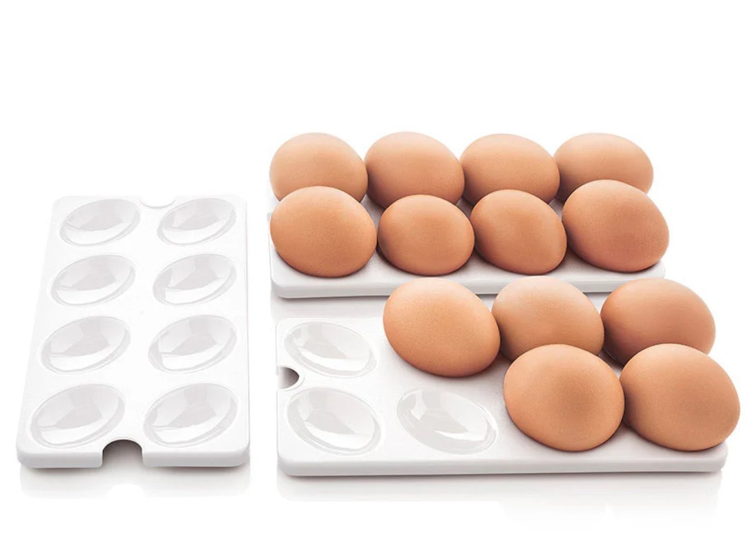 Tupperware Egg Inserts 3 PC Holds 24 EggsDeviled White FITS IN LARGE SNAC N STOR