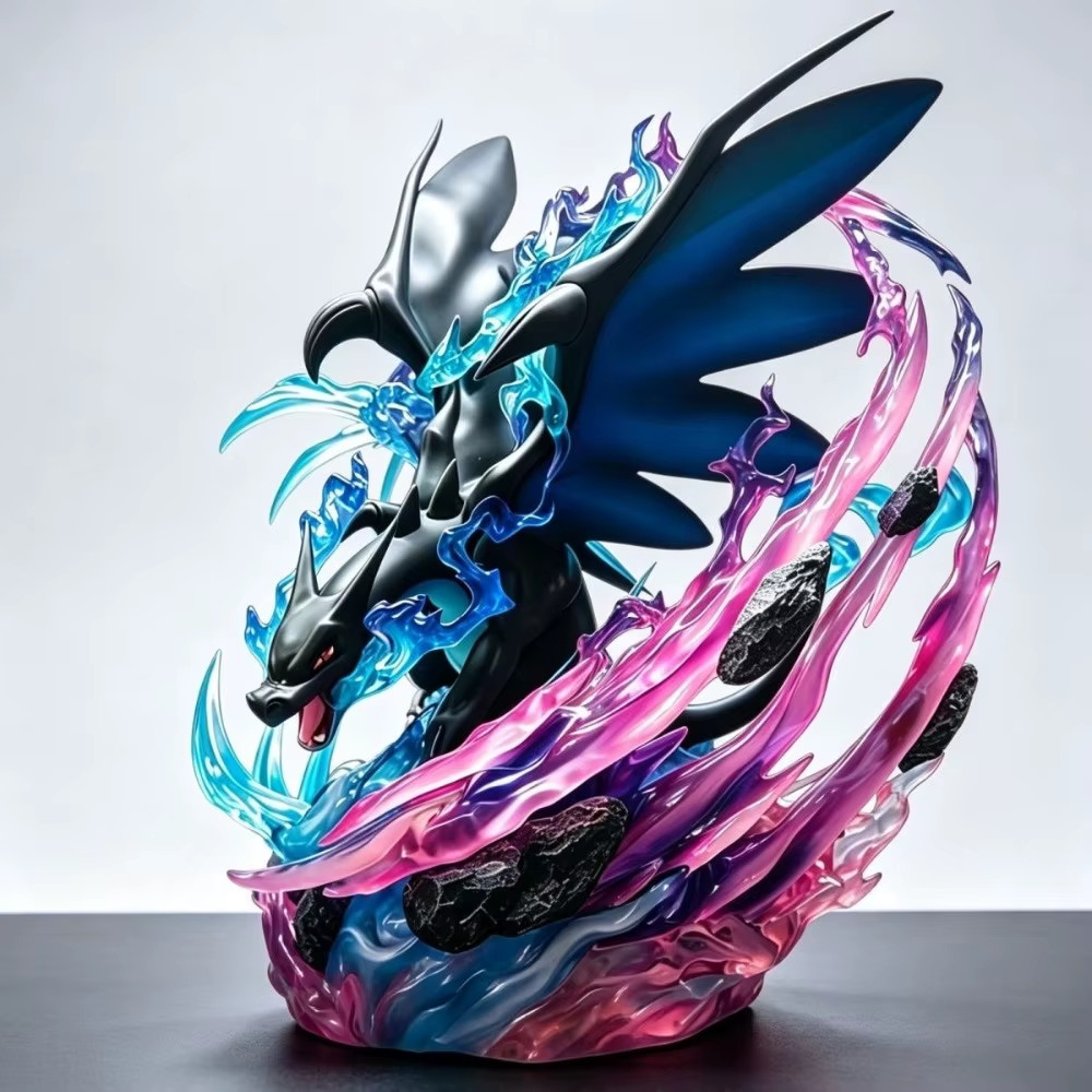 24CM Anime GX Evolution Series - Mega Charizard X GK PVC Statue Figure NEW