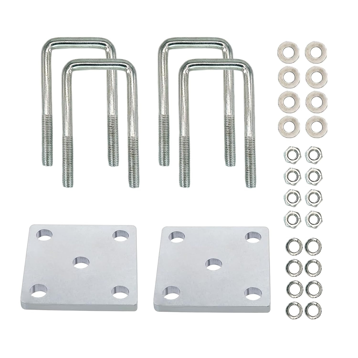 2X2 Square U Bolt Kit for Boat Trailer Leaf Springs