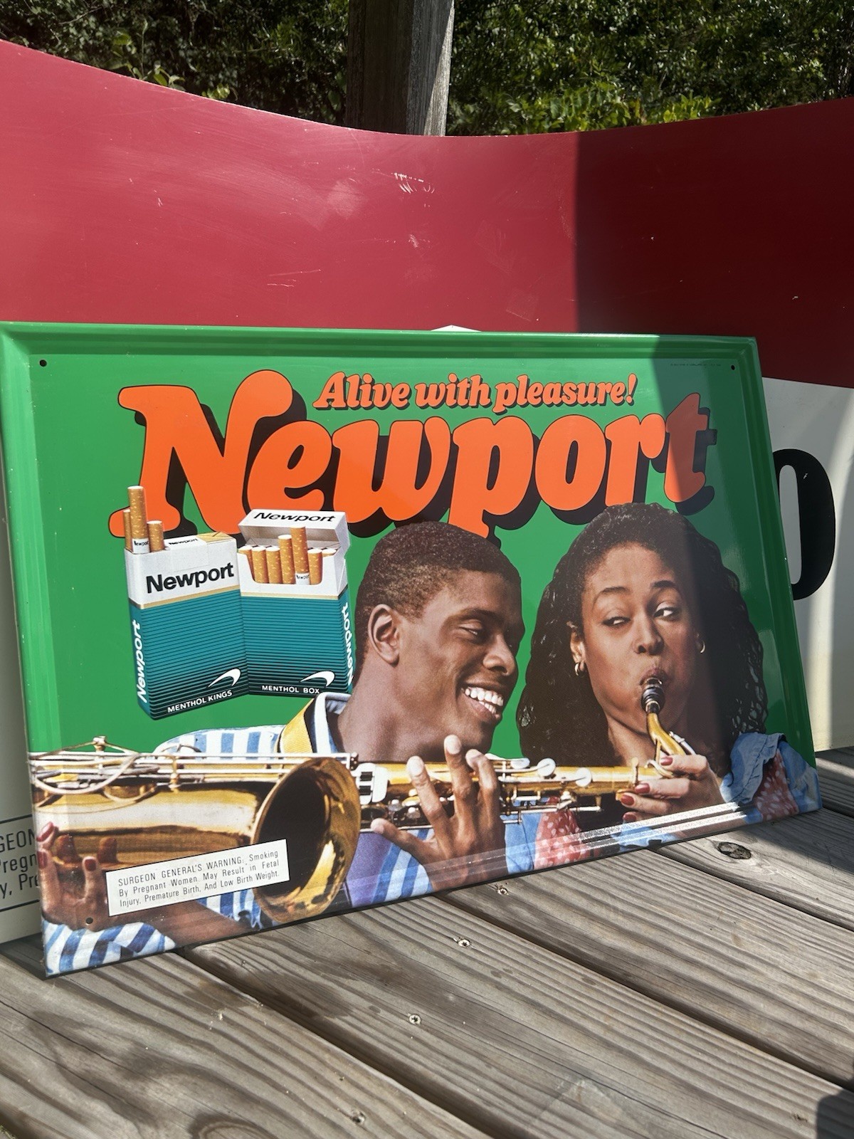 90s VTG Newport Menthol Kings/Box Advertising Sign Green 