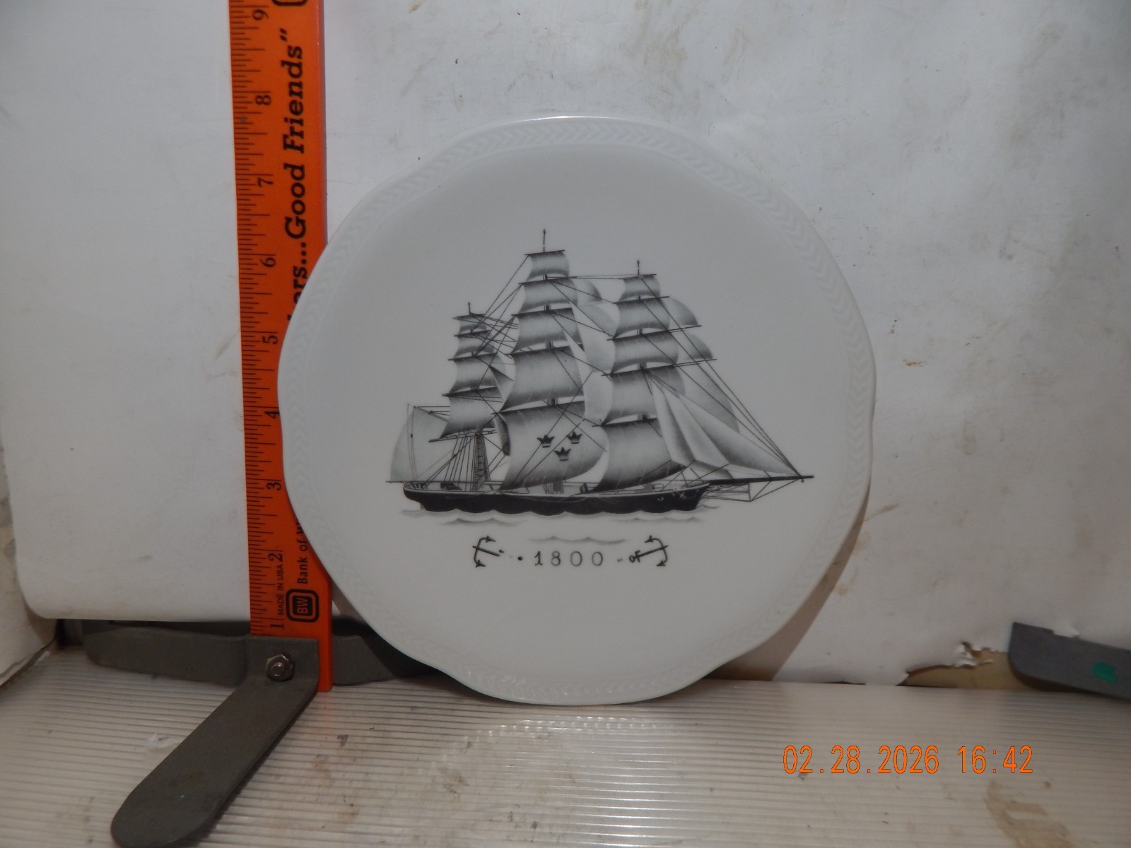 Rorstrand, Sweden 1800 ship plate - No damage