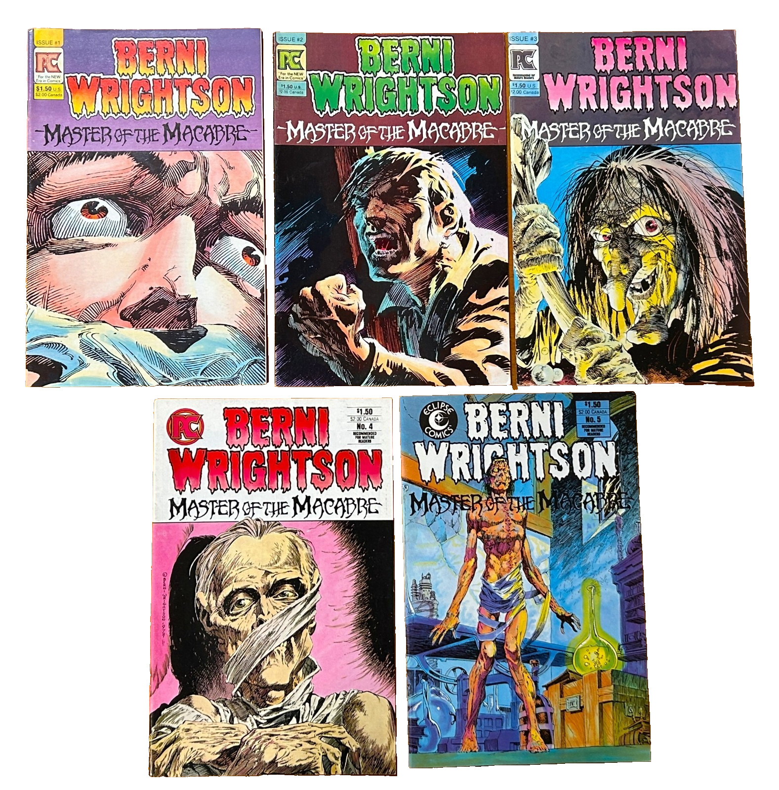 BERNIE WRIGHTSON: MASTER OF THE MACABRE 1 2 3 4 5 COMPLETE SET Pacific 1983