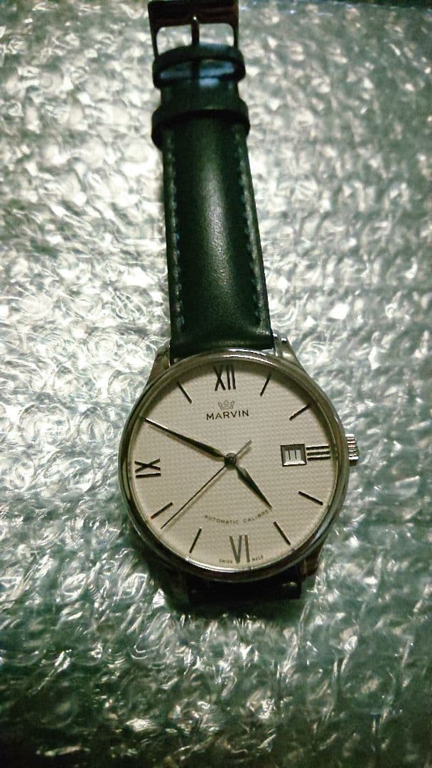 Marvin Automatic Men’s Watch White Dial Roman Numerals Date Classic