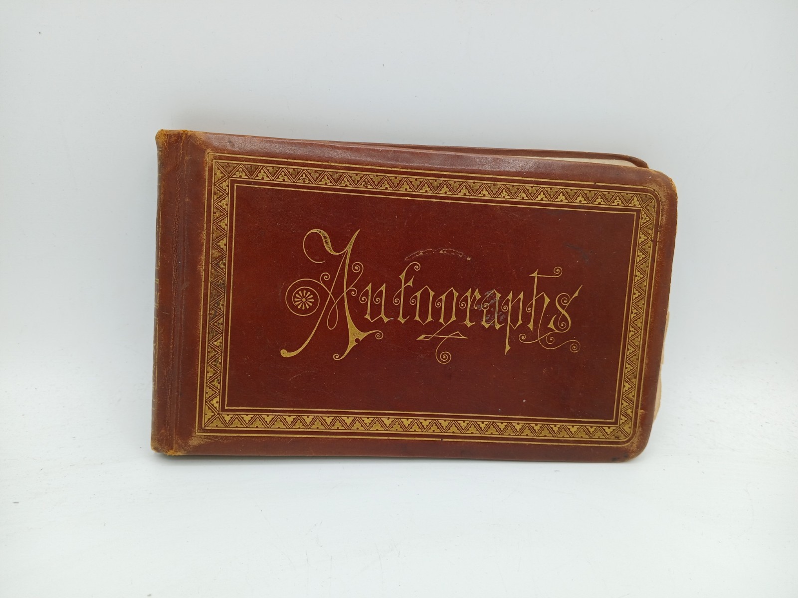 Antique Victorian Autograph Album 1884-1889 Handwritten Verses Chromo Scraps