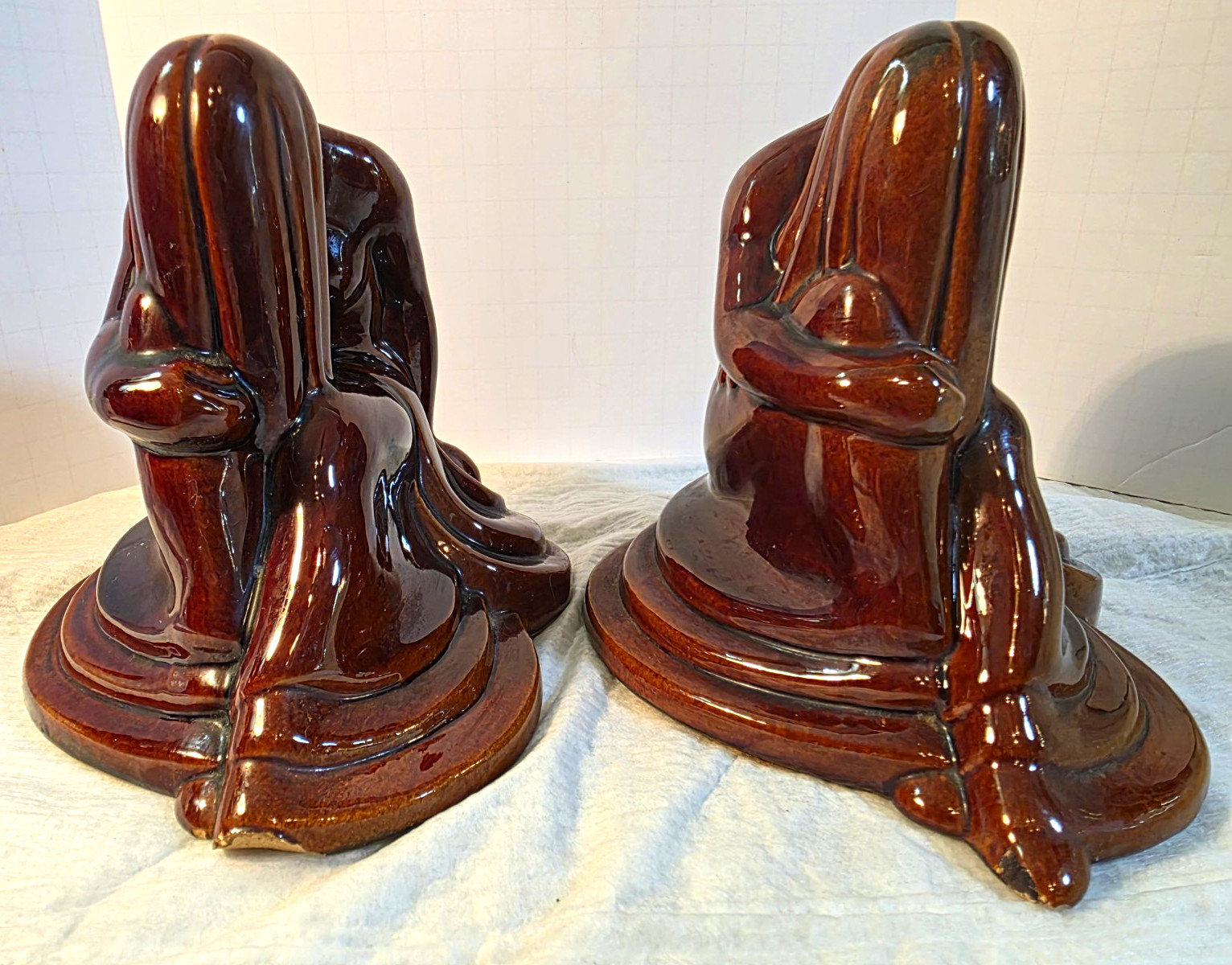 Vtg. Weeping Lady Early Frankoma Art Deco. Pair Is Rare. Brown.