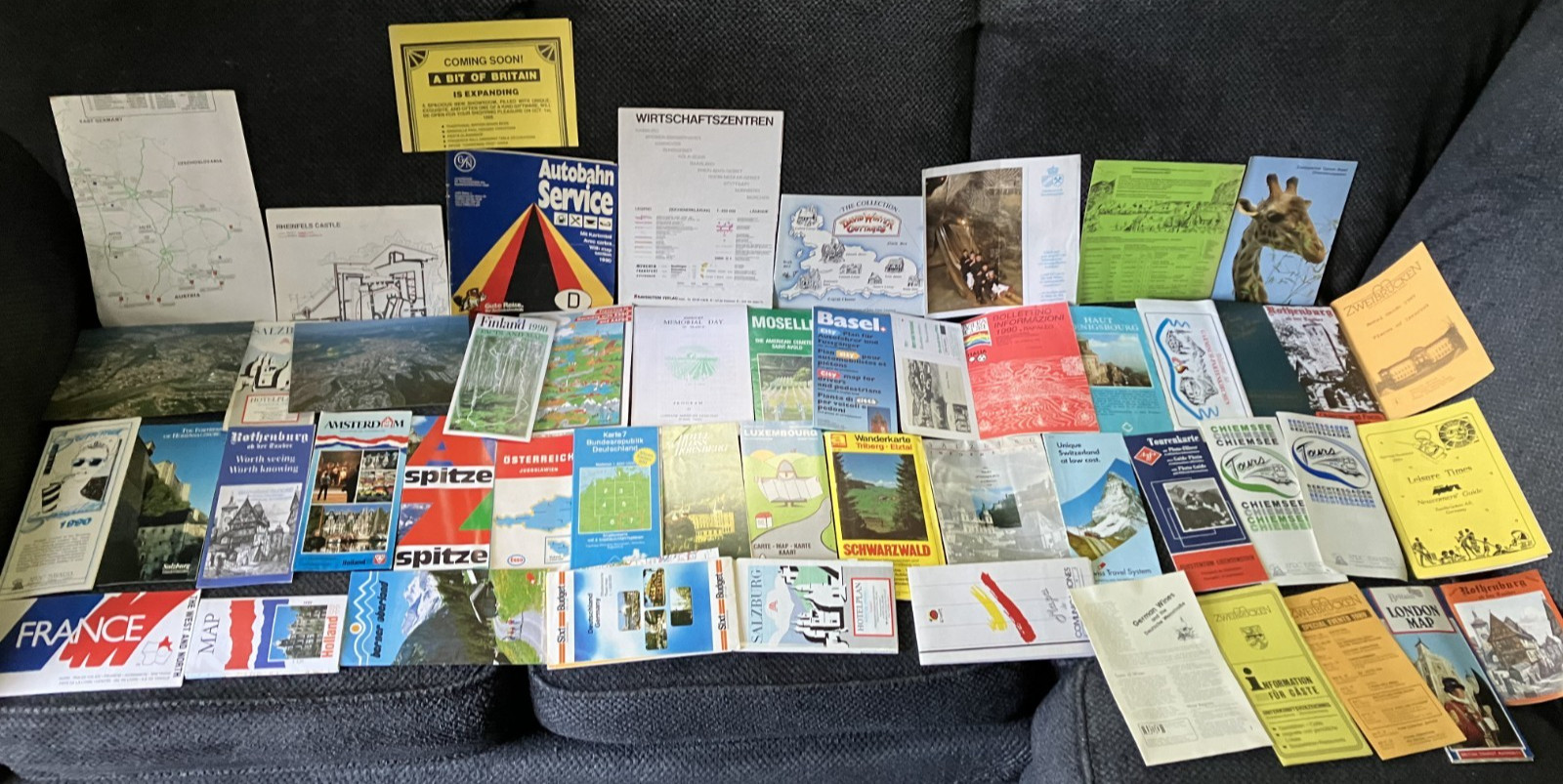 Lot of Vintage European Road Maps and Tourist Travel Brochures - NO DUPLICATES