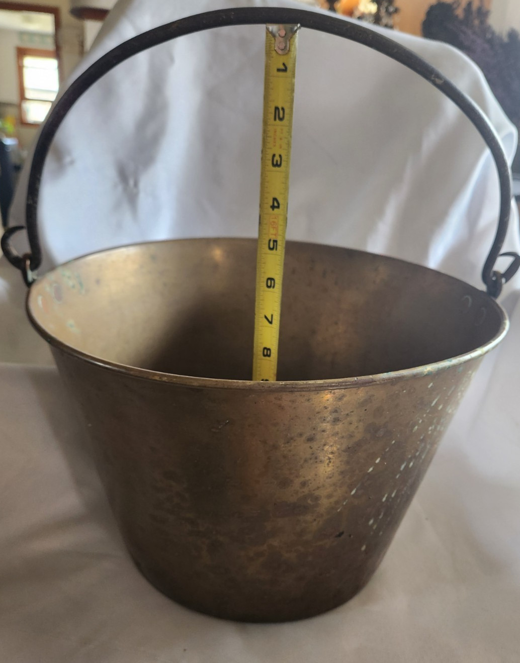 L&G Lalance & Grosjean Vintage  Brass Antique Large Bucket Pail Pot 10\