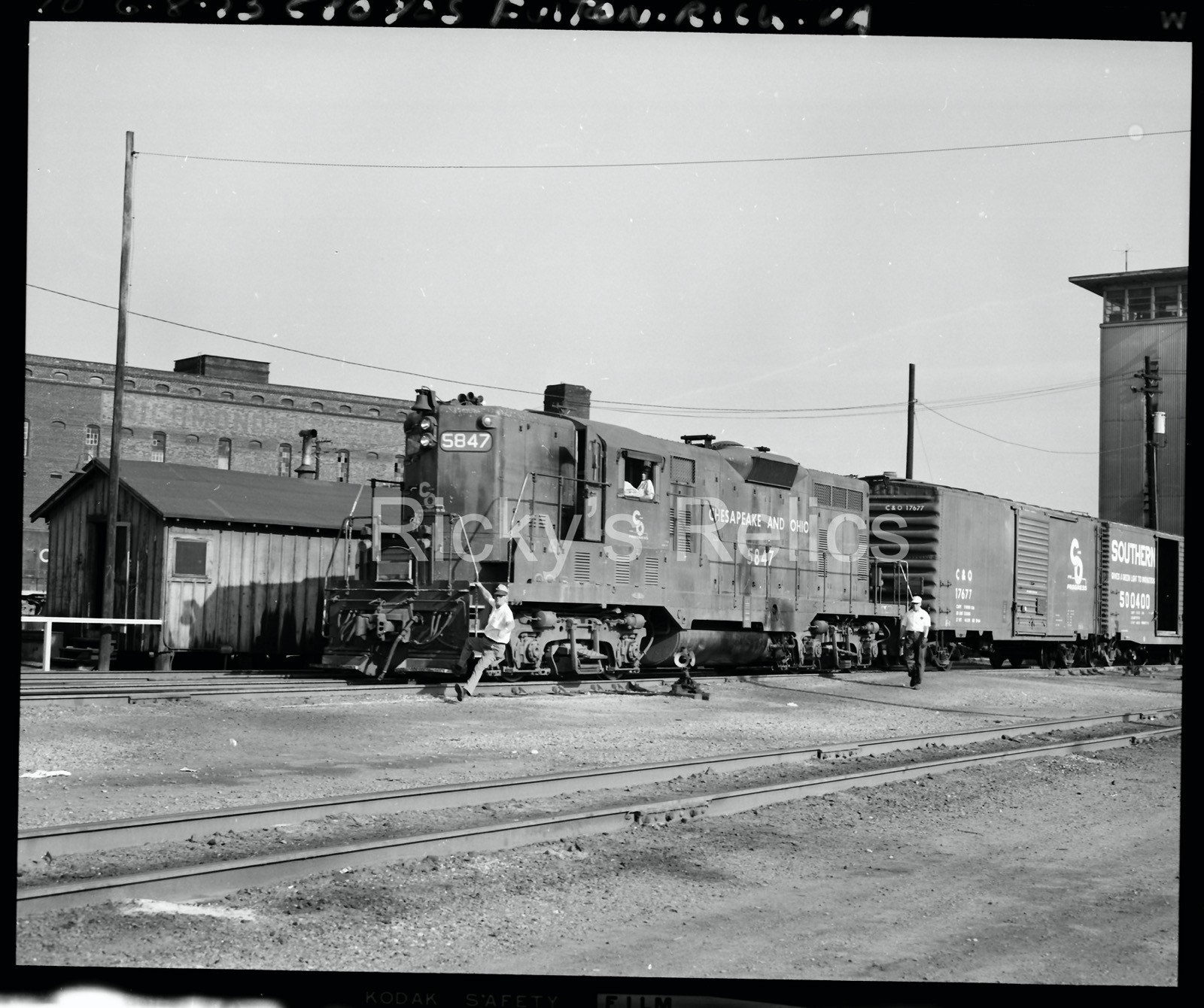 Original Negative C&O #5847 GP7 Richmond VA 1973 Chesapeake Ohio Fulton Yd
