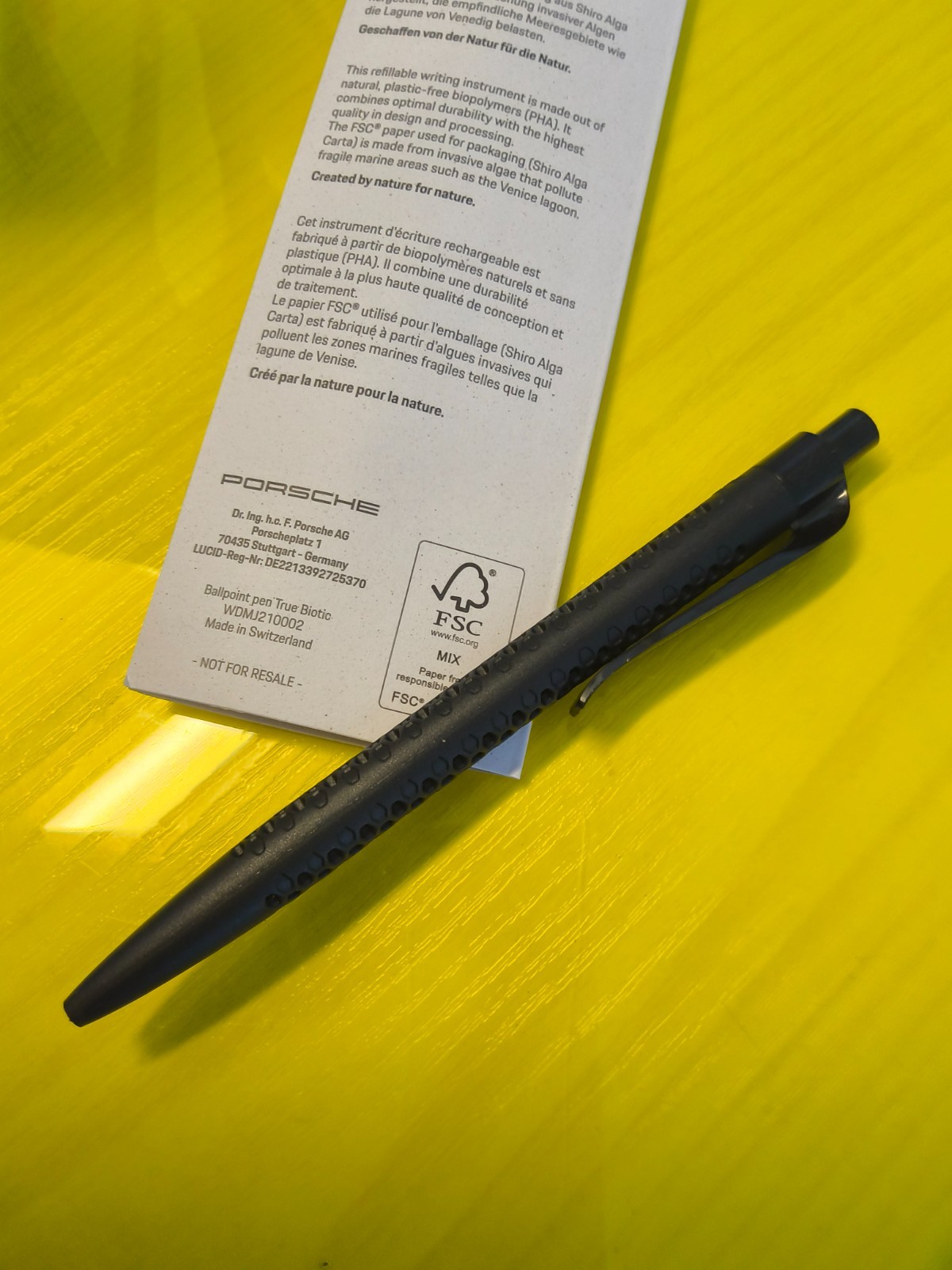 Porsche Ballpoint Pen New Black 911 Design Prodir True Biotic Ballpoint Pen Porsche Ballpoint Pen New Black 911 Design Prodir True Biotic Ballpoint Pen