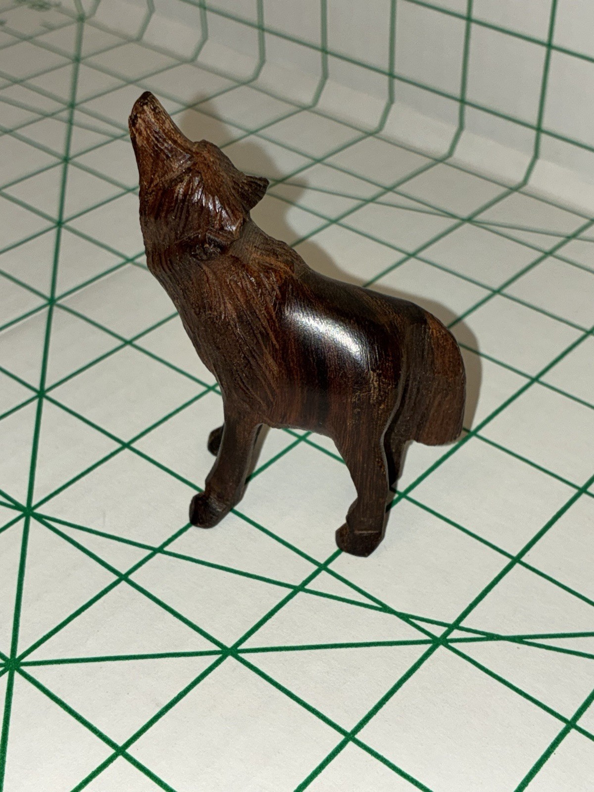 Handcrafted Desert Ironwood Howling Wolf Figurine Unique Gift Southwestern Decor