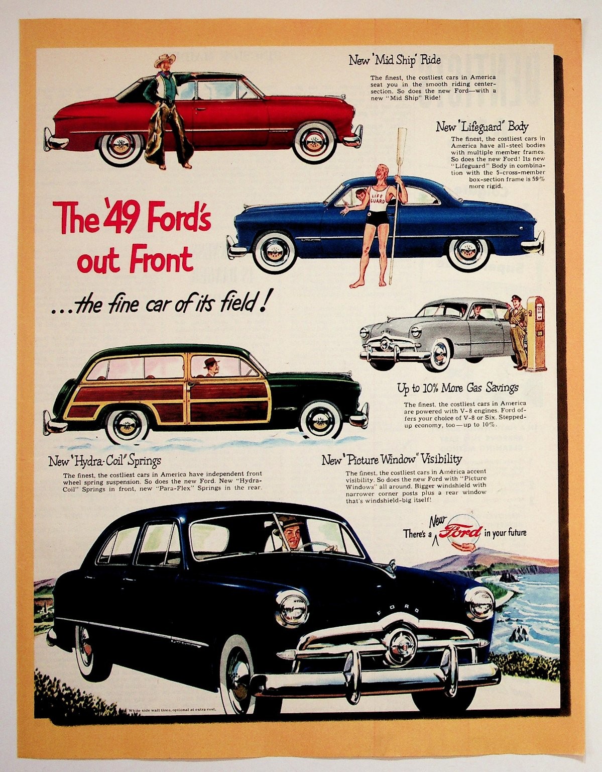 Original 1949 Ford Cars Magazine Ad Vintage Auto Sedan Coupe Woody Wagon Original 1949 Ford Cars Magazine Ad Vintage Auto Sedan Coupe Woody Wagon