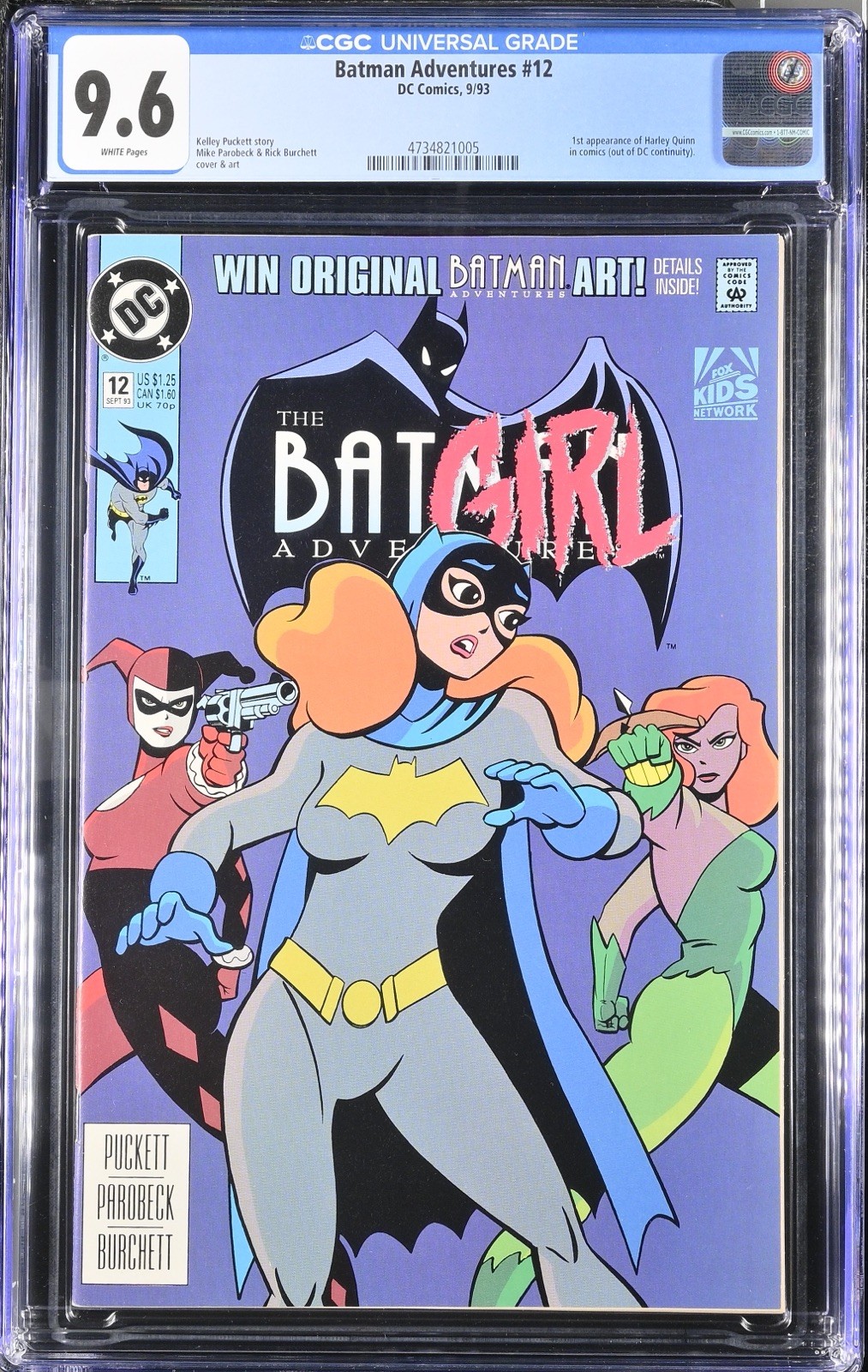 Batman Adventures 12 DC Comics 9/93 CGC 9.6 1st app. Harley Quinn Batman Adventures 12 DC Comics 9/93 CGC 9.6 1st app. Harley Quinn