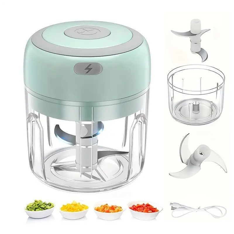 Electric Mini Garlic Chopper USB Rechargeable Food Grinder Crusher Onion Veggie